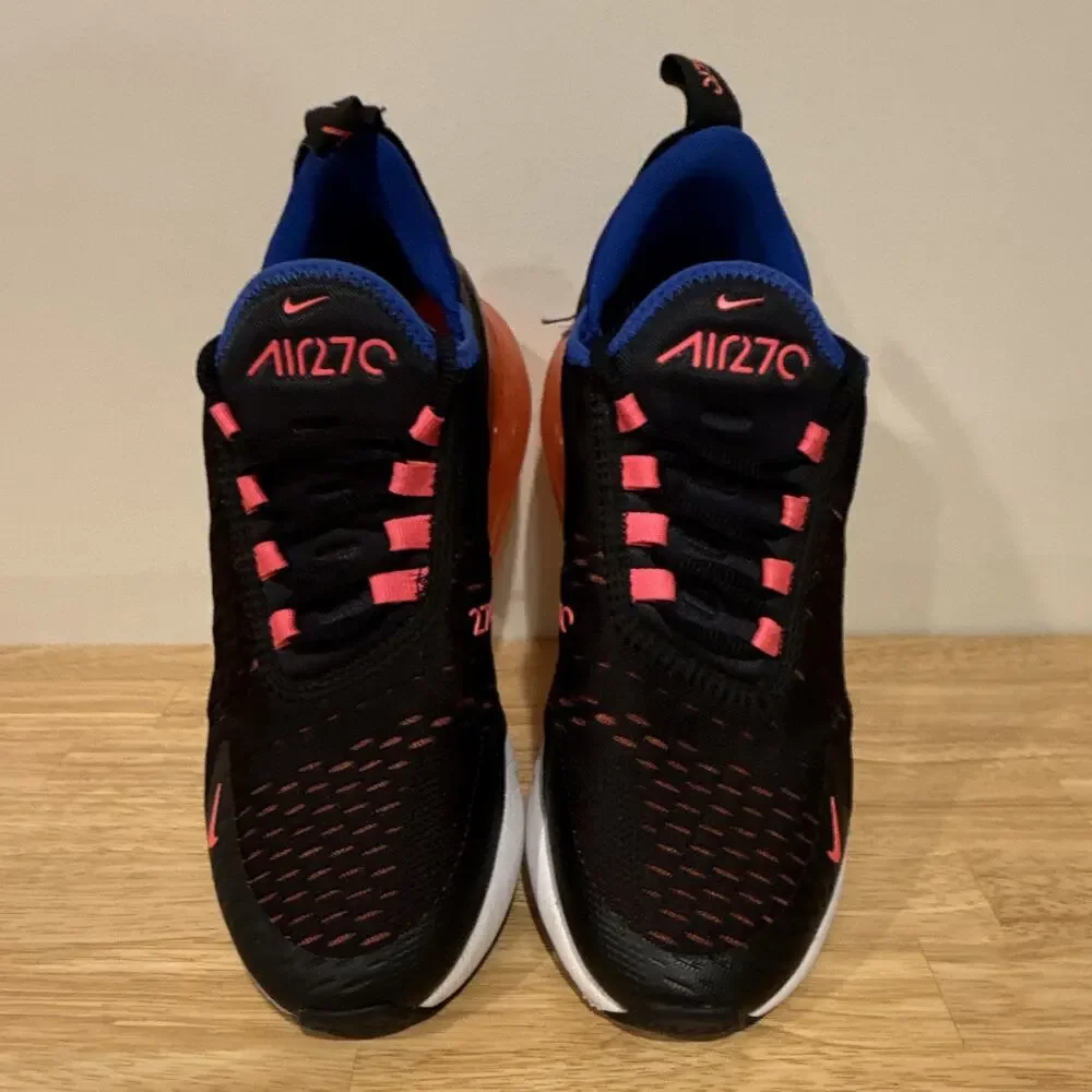 Nike Air Max 270 Women’s 8.5 Black Bright Crimson Hyper Pink Racer Blue Sneakers